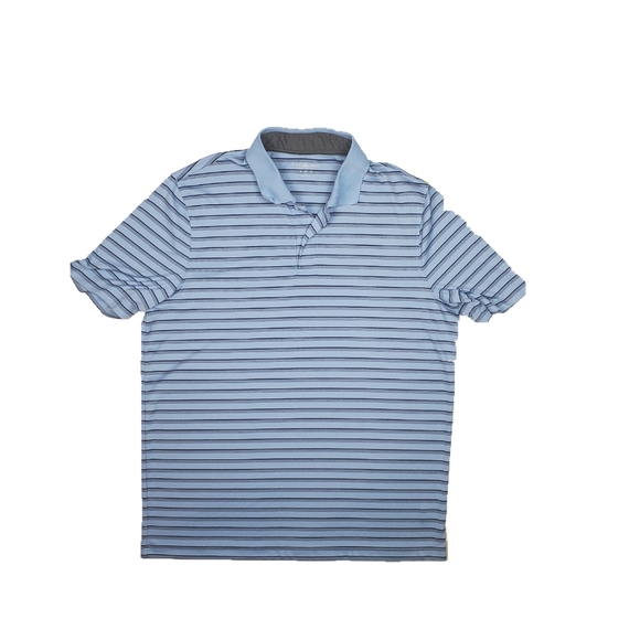 🌺 Croft & Barrow Men's Blue Striped Polo Shirt - Picture 2 of 8